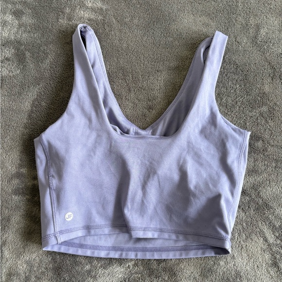 Joe Fresh Athletic Tank Lavender V-Neck Lines Crop Top | Size XS - Picture 2 of 3